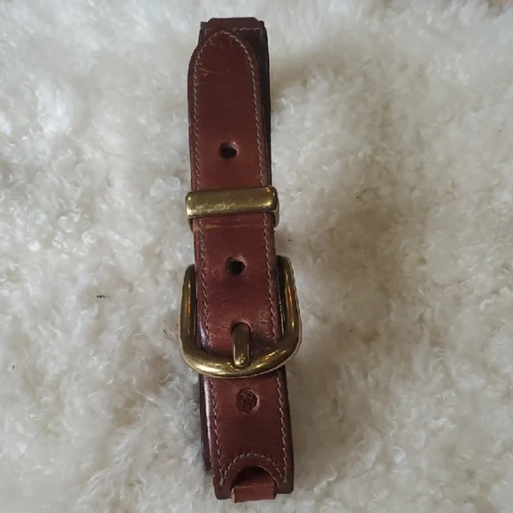 Fossil Tan Leather Belt with Brass Buckle - Picture 3 of 7